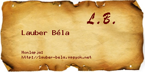 Lauber Béla névjegykártya
